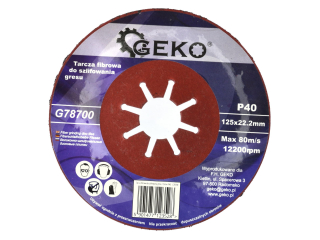 GEKO G78700 Fíbrový brusný kotouč na keramickou dlažbu, gres 125mm P40 10ks