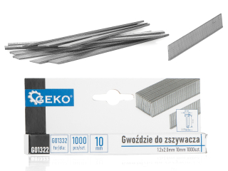 GEKO G01322 Hřebíky do sešívačky sponkovačky 1,2x2,0mm 10mm 1000ks