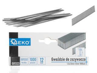 GEKO G01323 Hřebíky do sešívačky sponkovačky 1,2x2,0mm 12mm 1000ks