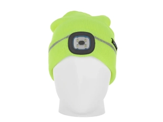 Geko G90406 Reflexní zimní čepice s čelovým LED světlem nabíjecí