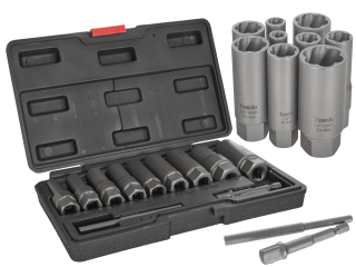 TVARDY T00130 Dlouhé nástrčné klíče na zlomené šrouby 11ks 6-19mm