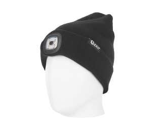 Geko G90407 Reflexní zimní čepice s čelovým LED světlem nabíjecí