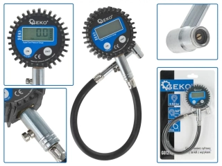 GEKO G01273 Digitální - elektronický tlakoměr na kola s hadičkou