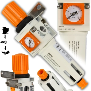 MAR-POL M80641 Vzduchový regulátor tlaku odlučovač vody 1/4" 15 bar BJC