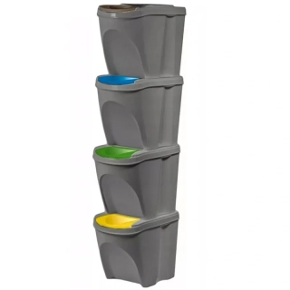Irma KWB204 Odpadkový koš na třídění odpadu 25L 39x29x33 4ks šedé