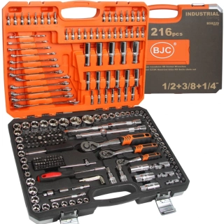 BJC B58229 Gola sada 216 dílná nástrčné klíče ráčna bity 1/2" 3/8" 1/4"