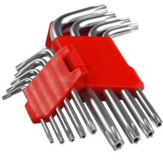 MAR-POL M66425 Sada krátkých klíčů, Torx klíče CrV 9ks 