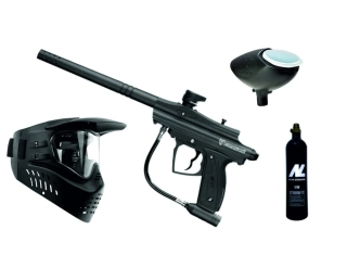 Paintball sada kukla marker láhev CO2 zásobník Defy Conquest Start Set