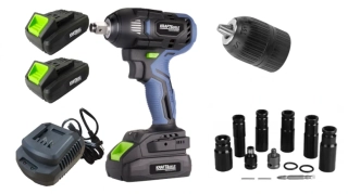 KRAFT&DELE KD3408 Akumulátorový rázový utahovák 21V sada +nástvce