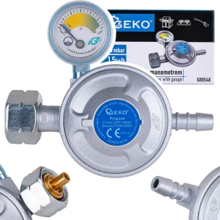 GEKO G80548 Reduktor regulátor plynu s tlakoměrem 37mbar 1,5kg/h