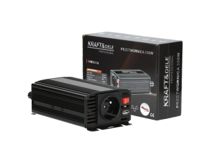 Kraft&Dele KD1250 Měnič napětí pro vozidla, auta 12V DC/AC 230V 350W USB výstup