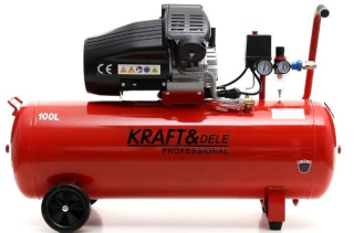 KRAFT&DELE KD1480 OLEJOVÝ KOMPRESOR 100L/3 kW/4,1 HP/1-8 bar/2 PÍSTY + ODLUČOVAČ 