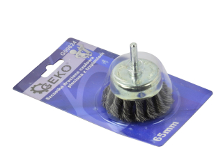 GEKO G00624 Drátěný kartáč na brusku, dráťák 65mm stopka 6mm