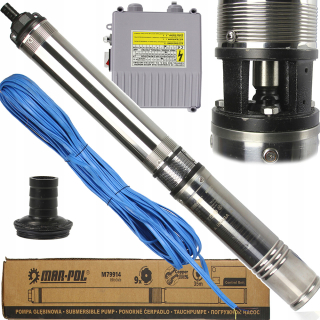 MAR-POL M79914 750W Ponorné hlubinné čerpadlo na čistou vodu do vrtu 63m