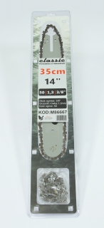 MAR-POL M86667 Vodíci lišta na pilu a 2x řetěz 14" / 35cm 3/8" 1,3mm