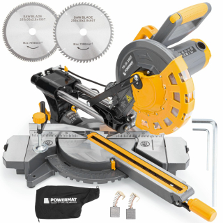 POWERMAT PM-UK-2400M Pokosová pila na dřevo 2400W řezačka příslušenství