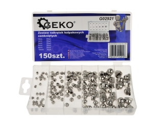 GEKO G02921 Šestihranné matice uzavřené 150ks sada matic M3 - M10