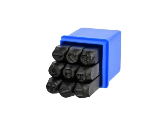 GEKO G01814 Raznice číslic razič 10mm 9ks sada raznic čísel na kov, plech