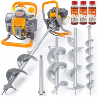 Powermat PM-SWG-600N-3W MOTOROVÝ BENZÍNOVÝ ZEMNÍ PŮDNÍ VRTÁK 6HP 3 vrtáky