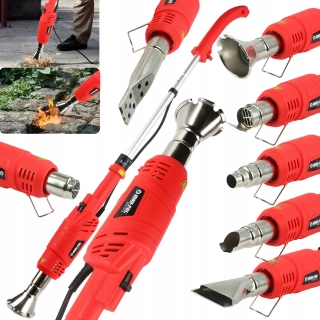 MAR-POL M02100 Elektrická horkovzdušná pistole + 7 nástavců 2000W Vypalovač