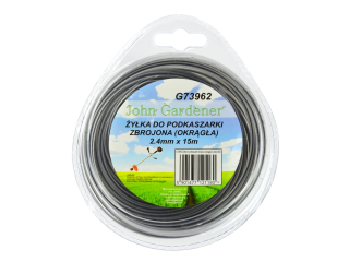 GEKO G73962 ZESÍLENÁ STRUNA SILON LANKO DO KŘOVINOŘEZU / VYŽÍNAČE 2,4mm 15m