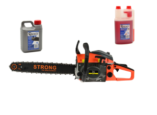 GEKO G82001 2,3HP / 1,7kW MOTOROVÁ ŘETĚZOVÁ PILA benzínová 43cm3 45cm 2x olej