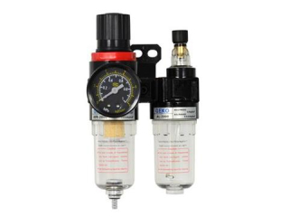 GEKO G01176  Regulátor tlaku vzduchu 1/4" s filtrem, manometr, odlučovač 