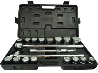 GEKO G10111 Sada nástrčných klíčů 21ks 3/4" dvanáctihranné klíče 19-50mm