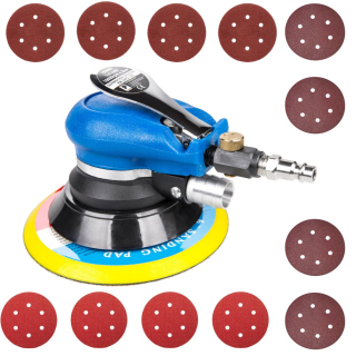 POWERMAT PM-SMO-150P Pneumatická oscilační excentrická bruska 150mm + 12x papír 