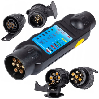 KRAFT&DELE KD10542 Tester zásuvek přívěsů s LED signalizací+2 adaptéry 13/7, 7/13 