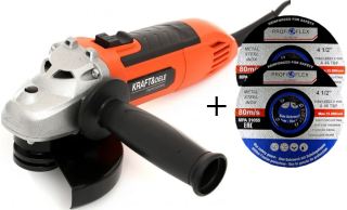 KRAFT&DELE KD1721 Úhlová bruska elektrická 1200W 125mm pro broušení + 2 kotouče
