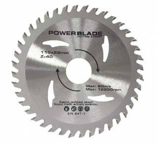 MAR-POL M09049 Vidiový kotouč na dřevo pro řezání dřeva 115mm*22*40T