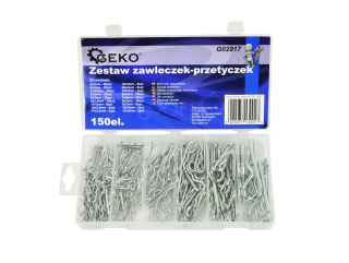 GEKO G02817 Sada pojistných závlaček 150ks pružinové závlačky piny spony
