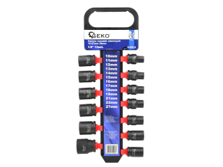 GEKO G10514 Nástrčné rázové hlavice klíče 1/2" SADA 13ks 10-27mm