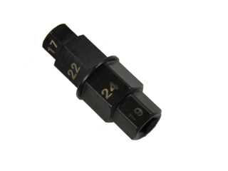 GEKO G02685 Klíč na os nápravu motocyklovýh kol adapter 17mm 19mm 22mm 24mm 