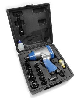 MAR-POL M80500 Pneumatický utahovák, klíč 1/2" 850Nm + 10 nástrčných klíčů klíče