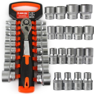 MAR-POL M58205 Nástrčné klíče 1/2" 20ks 8-32mm /KLIP/ 