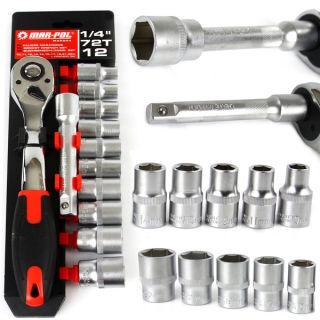 MAR-POL M58204 Nástrčné klíče 1/4" 12ks 10-22mm /KLIP/ 