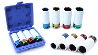 MAR-POL M58271 Klíče Nástrčné hlavice klíče Sada BJC 1/2" (17,19,21,22mm) 