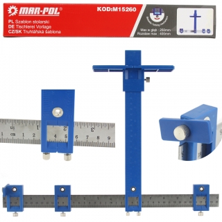 MAR-POL M15260 Tesařská šablona pro vytyčení otvorů 25 cm 
