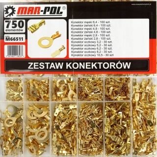 MAR-POL M66511 Sada kabelových koncovek konektorů a oček 750 kusů 