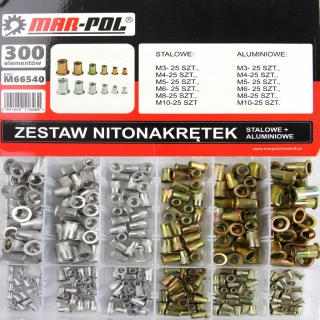 MAR-POL M66540 Sada nýtovacích matic 300 kusů