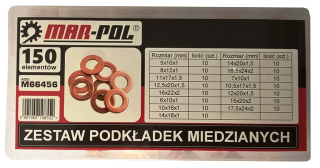 MAR-POL M66456 Sada měděných podložek 150 kusů 