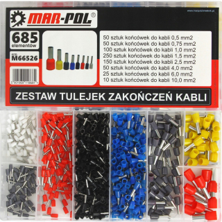 MAR-POL M66526 Sada kabelových konektorů koncovek 685ks