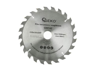 GEKO G00142 Pilový kotouč na dřevo z karbidu pro řezání dřeva 230x32x24T