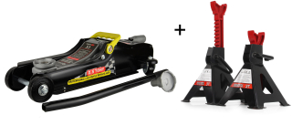 GEKO G02032 Hydraulický nízkoprofilový zvedák 2,5T hever + 2x podpery 3T