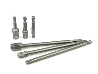 GEKO G10172 Nástavce adaptéry na nástrčné hlavice HEX 1/4" 3/8" 1/2" 6ks sada