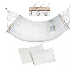Houpací síť závěsná houpačka XXL150kg+polštář 340x150cm