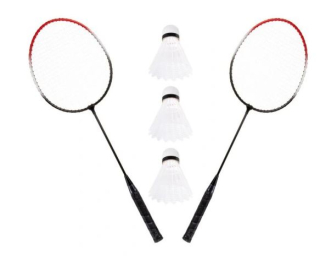 ENERO Badmintonová sada rakety míčky košíčky rekreační hra