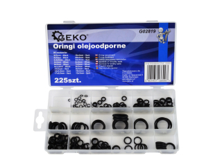 GEKO G02819 Gumové olejiodolné o-kroužky sada těsnící kroužky 225ks
